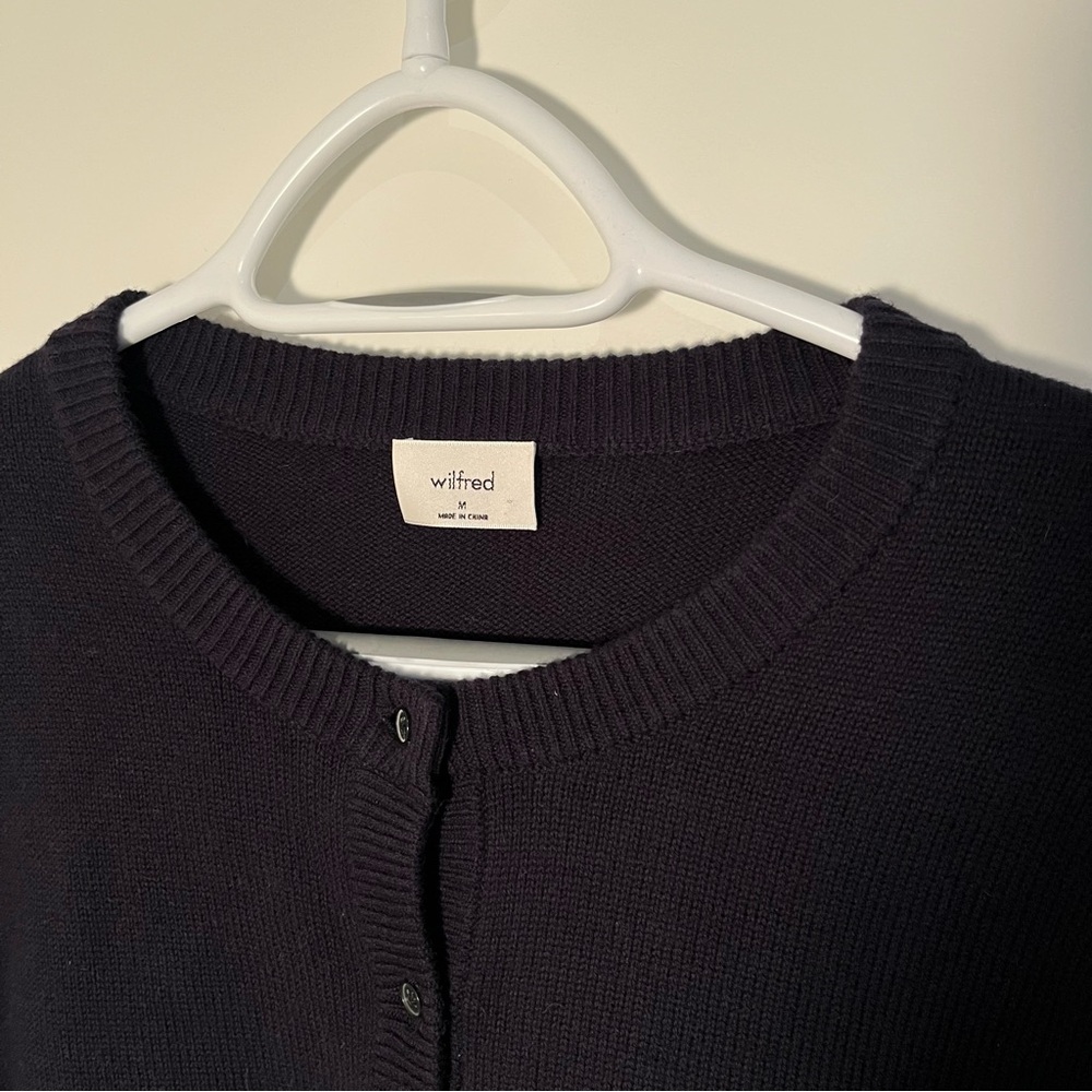 Aritzia Navy Wool Sicily Cardigan - Picture 4 of 6